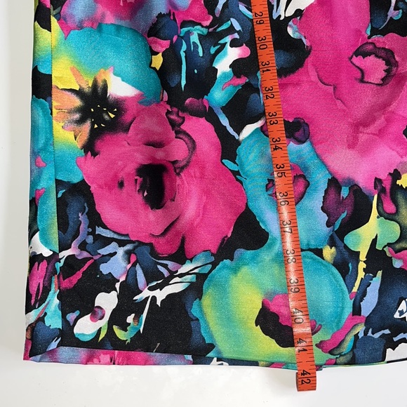 Black Label by Evan-Picone Multicolored Floral Asymmetrical Back Zip Sleeveless - Picture 8 of 10